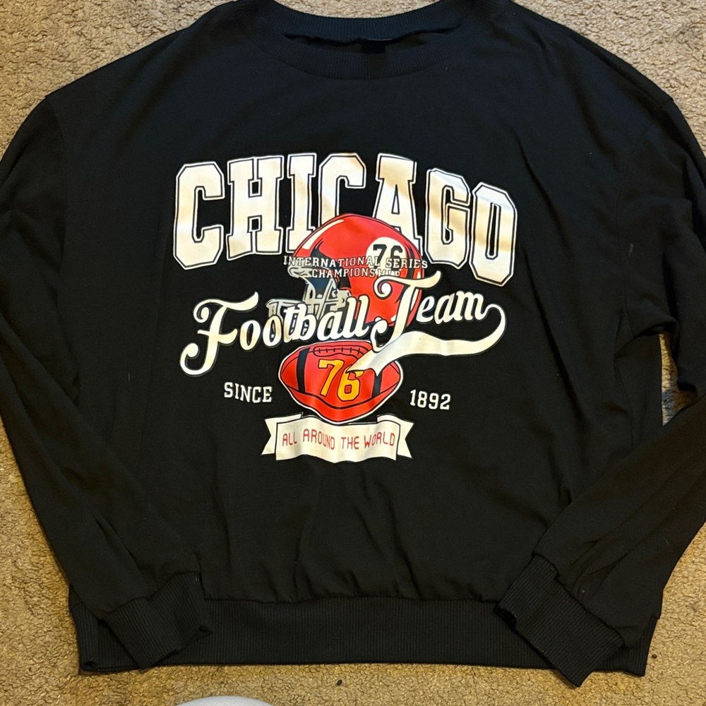 Black Chicago Football Team Sweatshirt